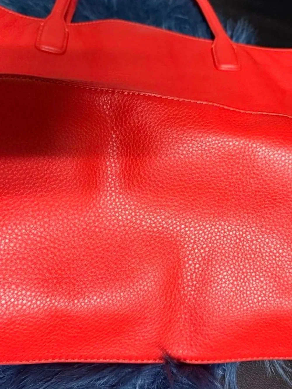 Tory Burch Bright Red Leather Tote with Logo Medallion